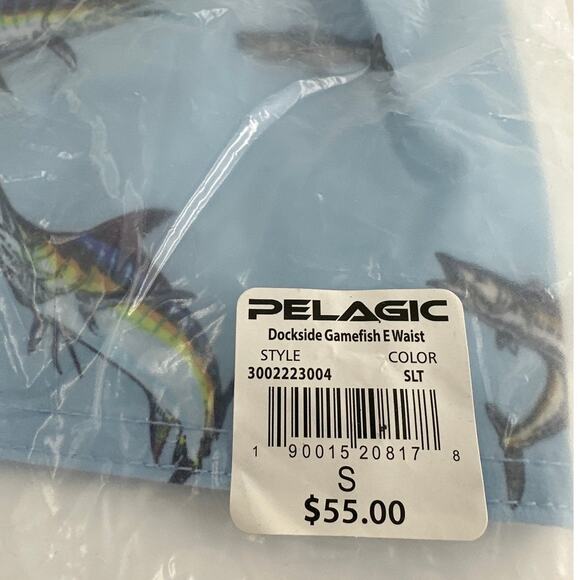 Pelagic Slate The Dockside Trollin Gamefish Elastic Waist Shorts 18" Size S - Picture 3 of 8